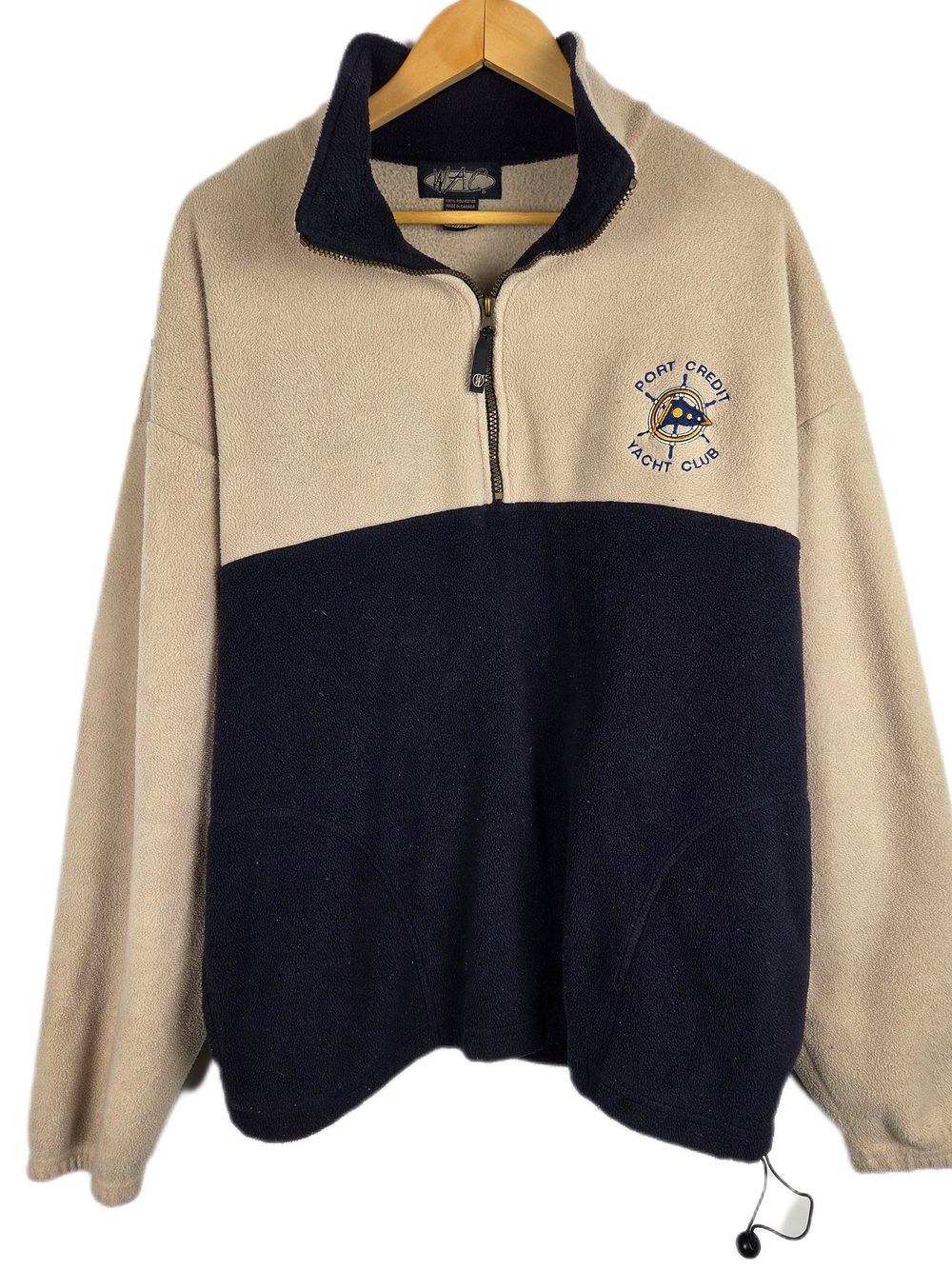 Vintage Port Credit Yacht Club Fleece Pullover Quarter Zip Colorblock